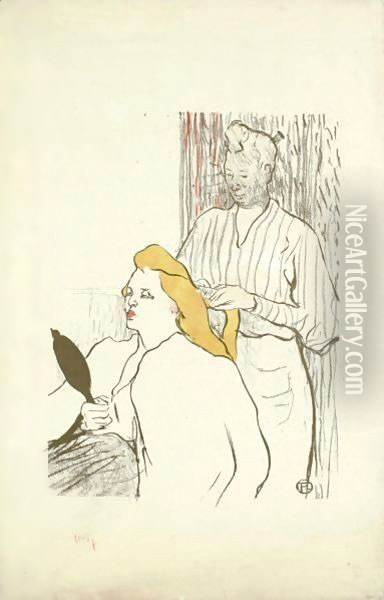 Le Coiffeur Oil Painting - Henri De Toulouse-Lautrec