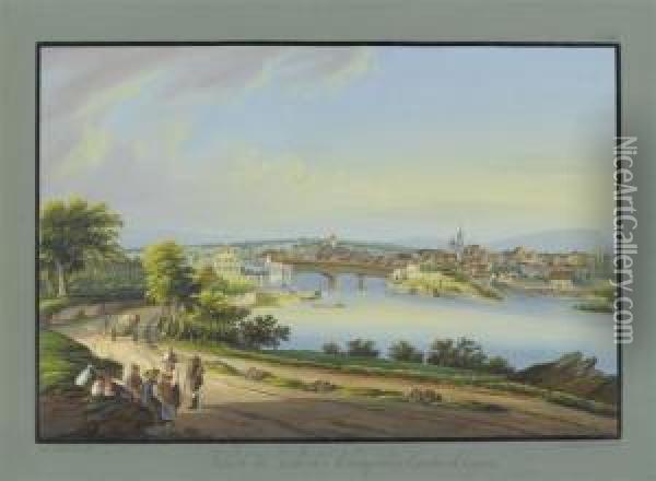 View Of The Town Of Rheinfelden Oil Painting - Ludwig Bleuler