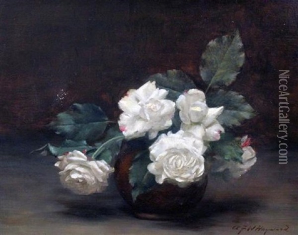 White Roses Oil Painting - Alfred Frederick William Hayward