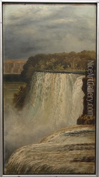 Niagara Falls Landscape Oil Painting - William Merritt Post