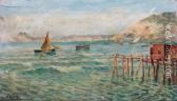 Litorale Di Napoli Oil Painting - Attilio Pratella