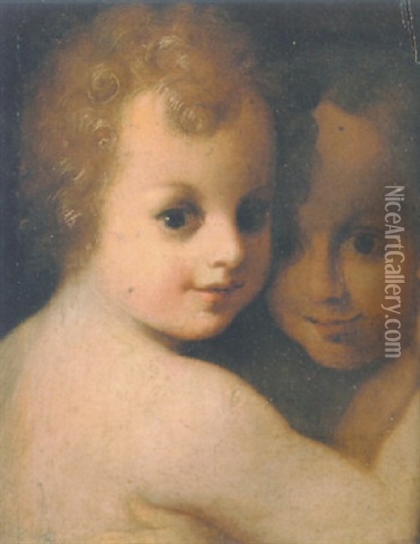 Two Putti Oil Painting - Bartolomeo Schedoni