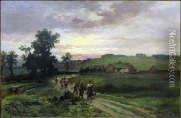 The Endof The Day Oil Painting - Leopold Rivers