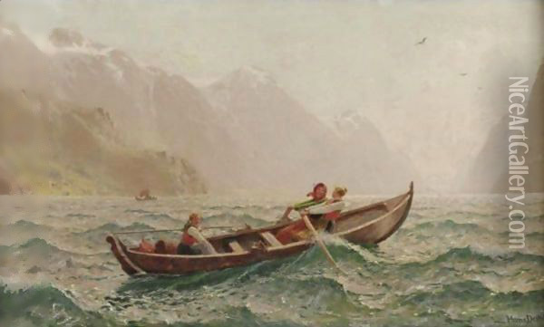 Out To Sea Oil Painting - Hans Dahl