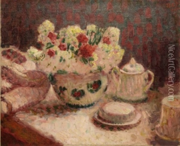 Nature Morte - Flowers On A Table Oil Painting - Roderic O'Conor