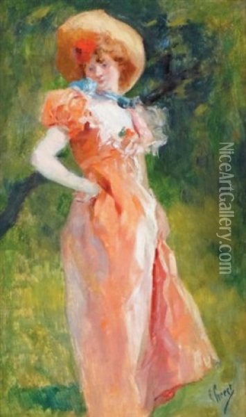 Elegante Au Jardin Oil Painting - Jules Cheret