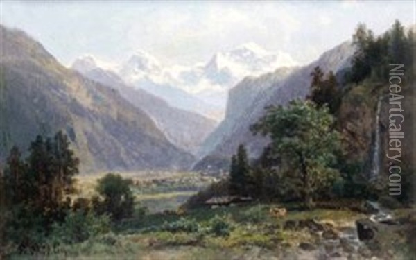 Interlaken Oil Painting - Bernhard Muehlig