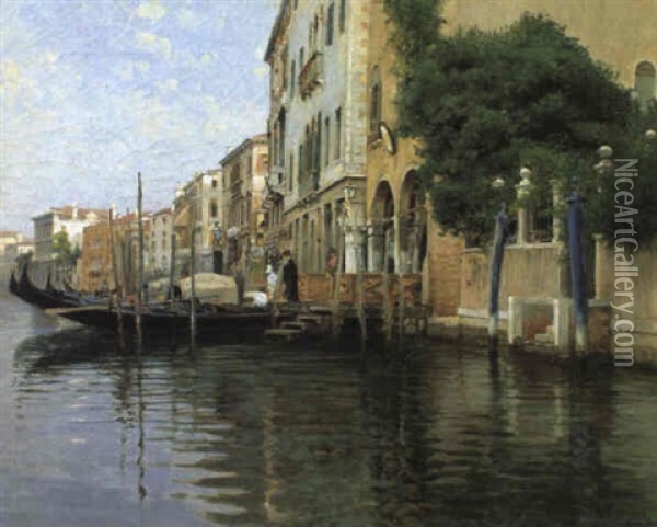 Venezia, Scorcio Del Canal Grande Oil Painting - Vincenzo Caprile