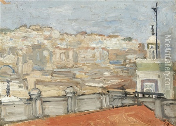 Algiers (panorama Of Algiers Or View Of Algiers, Rose-coloured Foreground) Oil Painting - Henri Evenepoel