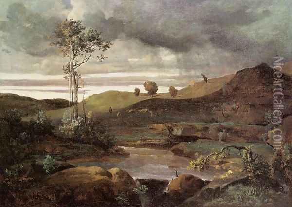 The Roman Campagna in Winter Oil Painting - Jean-Baptiste-Camille Corot