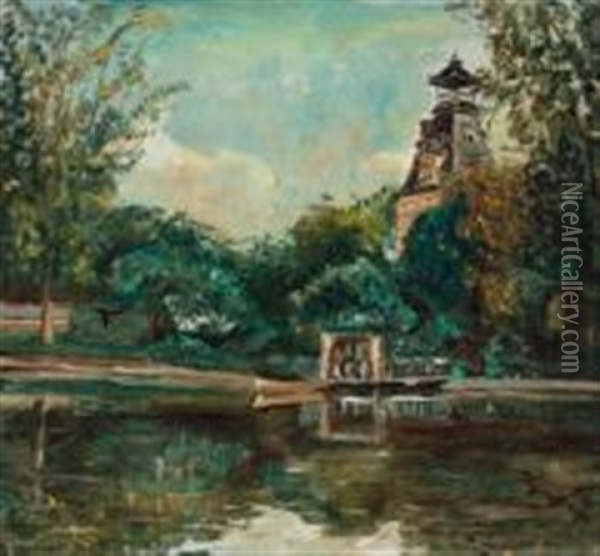 Lac De Croissy, Le Vesinet Oil Painting - Nathan Grunsweigh