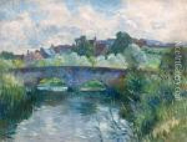 The Little River Cosson, Chateau De Nanteuil, Blois Oil Painting - James Bolivar Manson