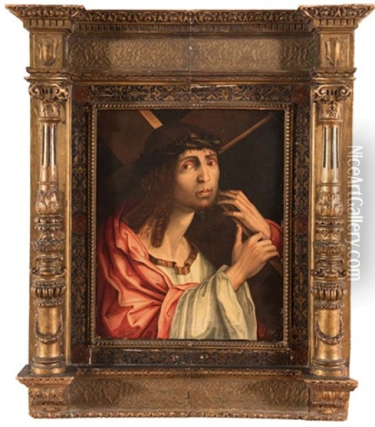 Cristo Portacroce Oil Painting - Francesco Zaganelli