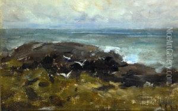 Coastal View Oil Painting - Nathaniel R.H.A. Hone Ii,