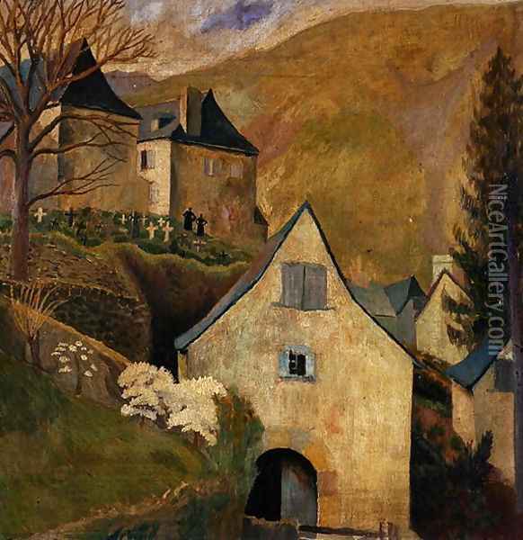 Mountain Church, Larrau Oil Painting - Dora Carrington