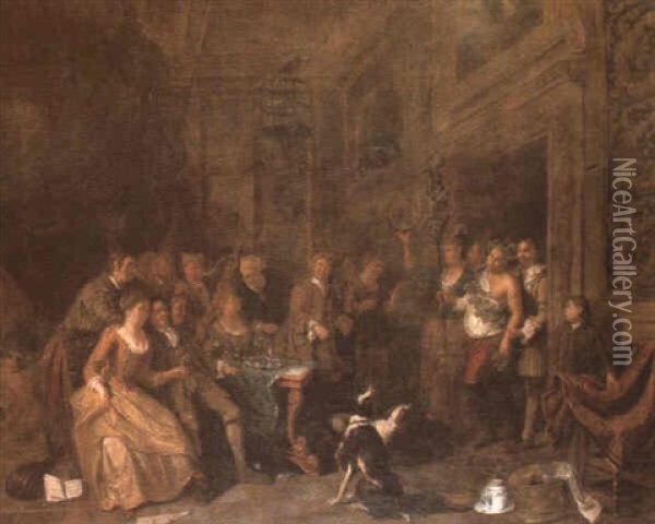 Le Sacre De Bacchus Oil Painting - Abraham Govaerts