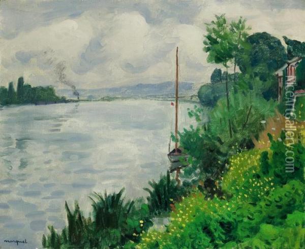 Bords De Seine A Triel Oil Painting - Albert Marquet