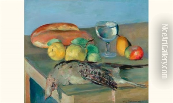 Nature Morte A La Table Oil Painting - Henri Ottmann