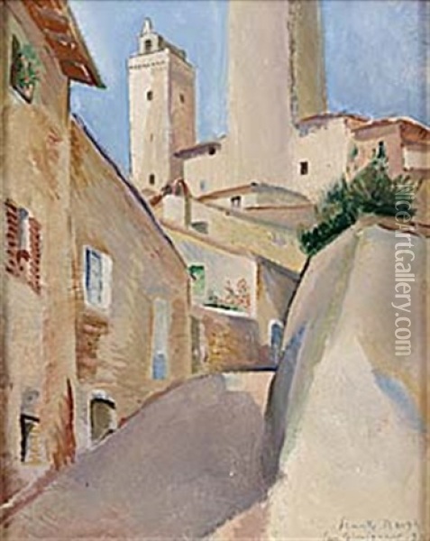 San Gimignano Oil Painting - Svante Bergh