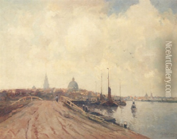The Harbour Of Rotterdam Oil Painting - Gerard Delfgaauw