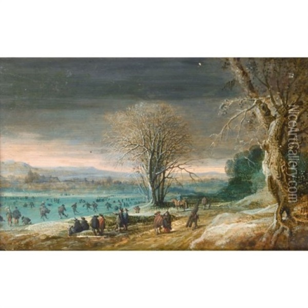 Paysage D'hiver Oil Painting - Denis van Alsloot
