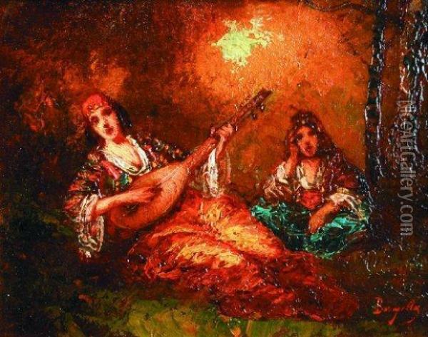 Le Concert De Mandoline Oil Painting - Frederic Borgella