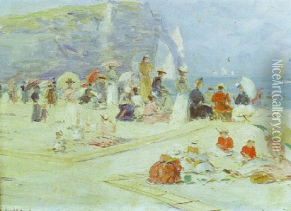 La Plage D'etretat Oil Painting - Fernand Marie Eugene Legout-Gerard