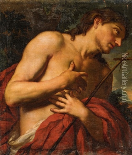 John The Baptist Oil Painting - Johann Carl Loth