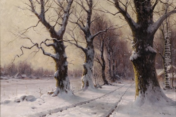 Sonniger Wintertag Oil Painting - Walter Moras