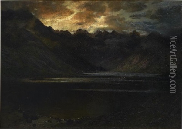 Vue Du Loch Coruisk En Ecosse Oil Painting - Gilbert Munger