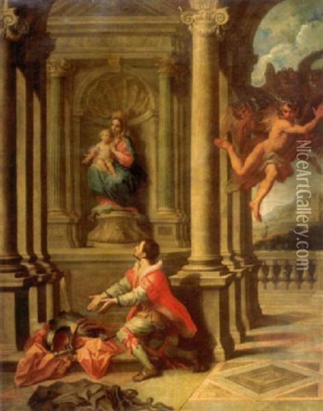 Die Erleuchtung Des Heiligen Ignatius Von Loyola Oil Painting - Sebastiano Conca