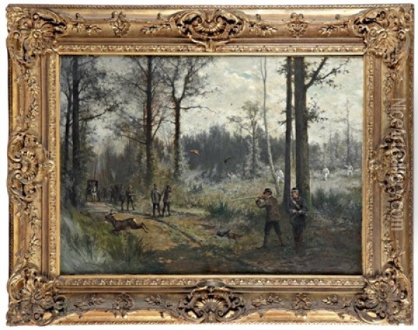 Battue D'une Chasse Du Duc D'aumale Oil Painting - Olivier de Penne