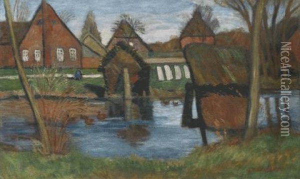 Fruhling An Der Wumme Oil Painting - Otto Modersohn