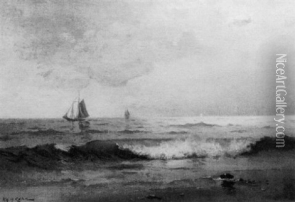 Monochrome Seascape Oil Painting - Frank Knox Morton Rehn