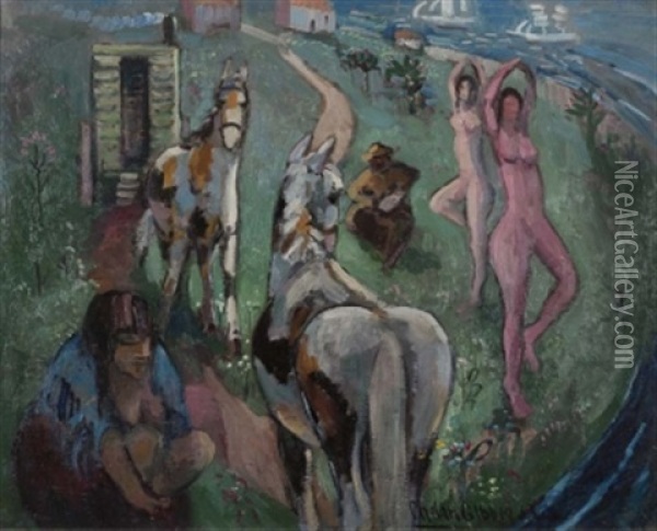 Gypsy Encampment Oil Painting - Henry William Phelan Gibb