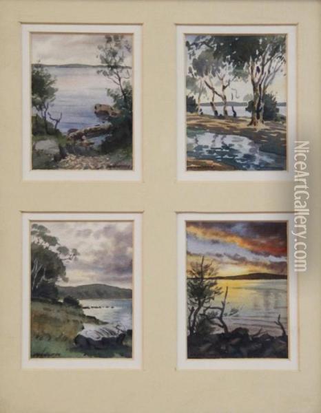 Four Small Watercolours Oil Painting - Joseph James Forrester