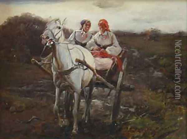 Ride Oil Painting - J. Konarski