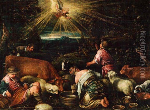 The Annunciation To The Shepherds Oil Painting - Leandro da Ponte Bassano