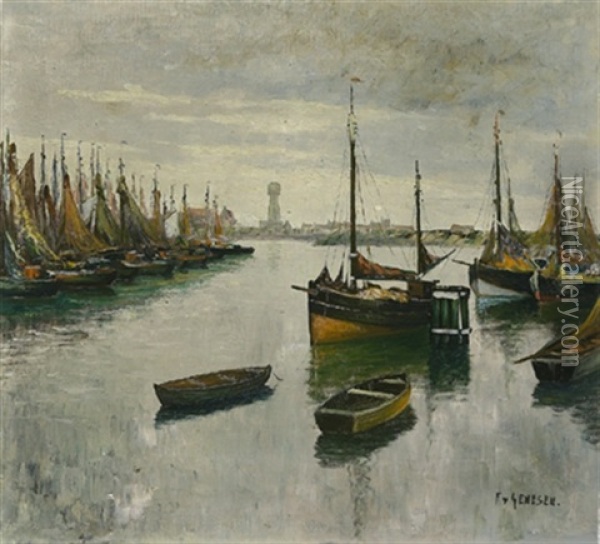 Hafen Von Antwerpen Oil Painting - Frans van Genesen