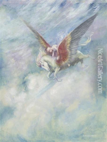 Pegasus Oil Painting - Edward Kington Brice