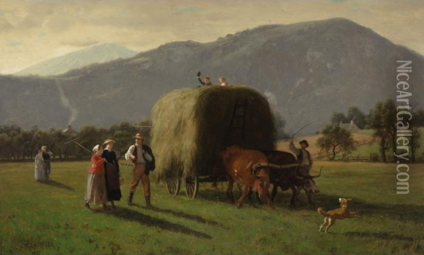 Bringing In The Hay Oil Painting - John Whetten Ehninger