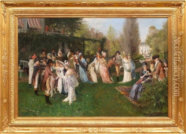 Reception Des Incroyables Sous Le Directoire Oil Painting - Max Ziegra