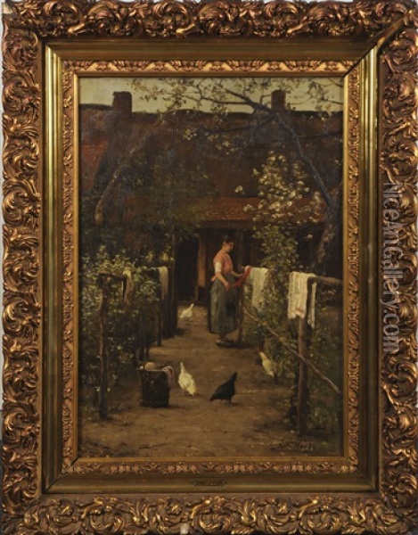 Maison Cote Jardin Oil Painting - Evert Pieters