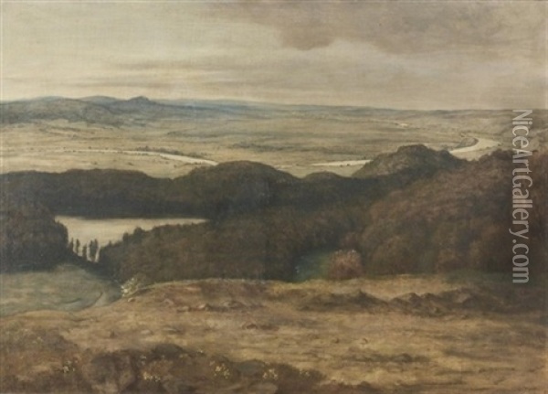 Landschaft Am Oberrhein Oil Painting - Wilhelm August Theodor von Steinhausen