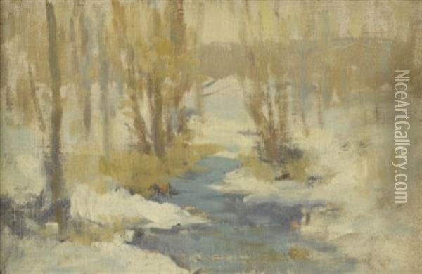 Winter Stream Oil Painting - Edmund William Greacen