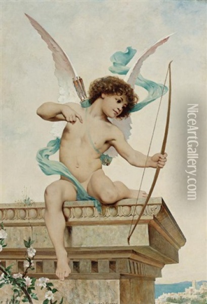 Cupid Oil Painting - Jacques Clement Wagrez