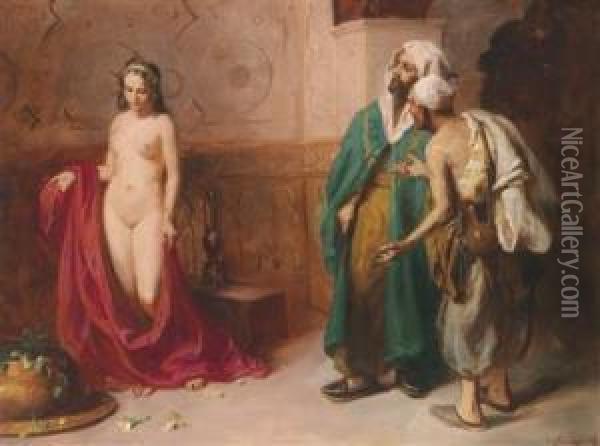 At The Slave Market Oil Painting - Mozart Rottmann