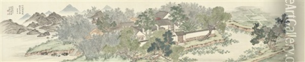 Hermitage By The Bamboo Grove Oil Painting -  Pan Zhenyong