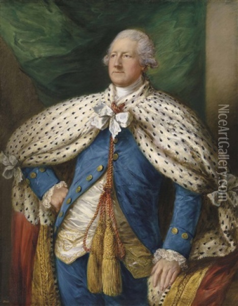 Portrait Of John, 2nd Earl Of Buckinghamshire (1723-1793), Three-quarter-length, In Peer's Robes Oil Painting - Thomas Gainsborough