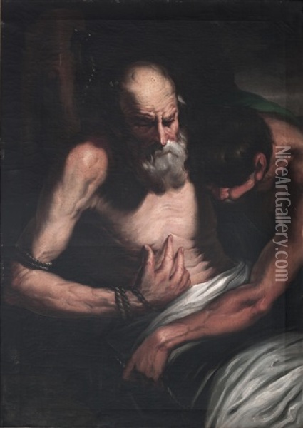 Descendimiento De San Pedro Oil Painting - Jose Maria Rodriguez De Losada